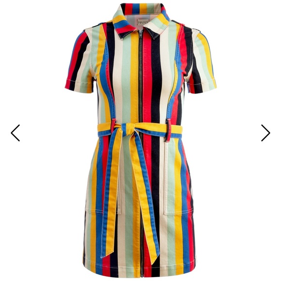 Super versatile Bohemian striped denim belted dress, Size 10! Alice + Olivia! - Picture 4 of 16